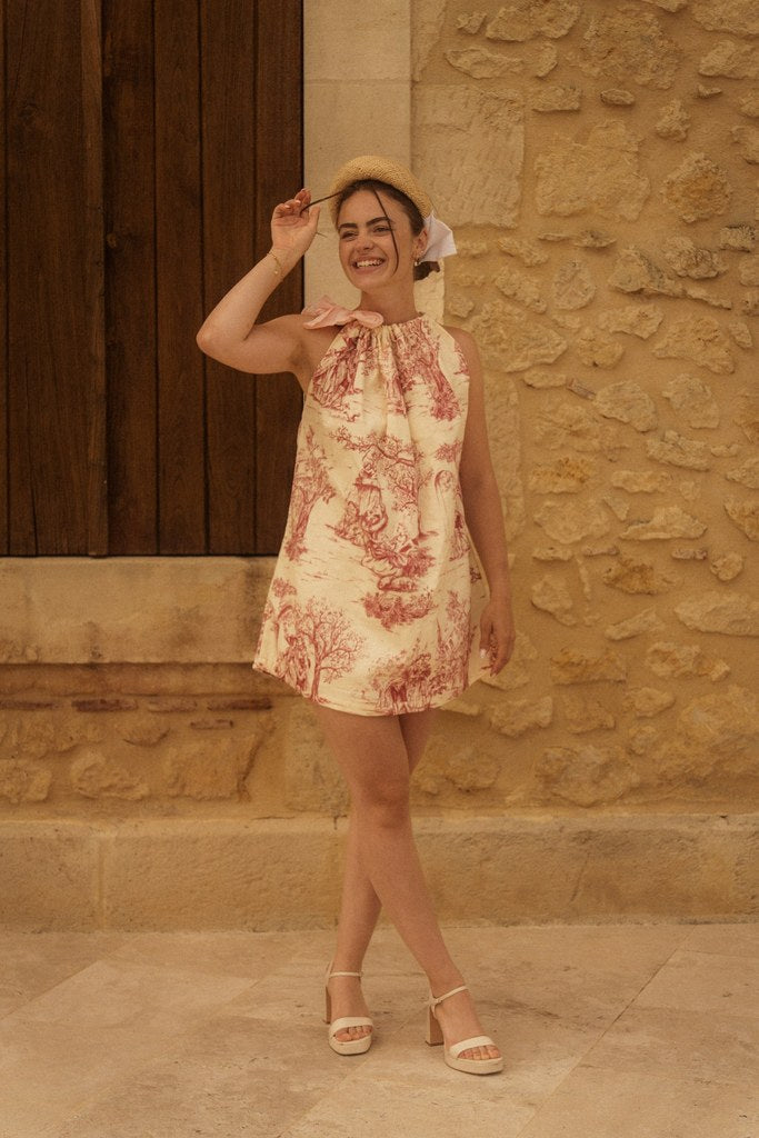 Robe en toile de jouy