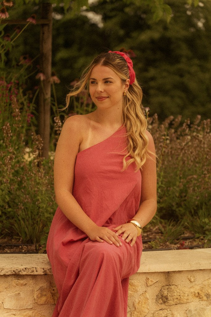 Robe asymétrique rose