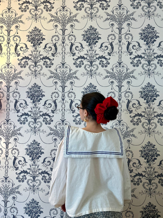 Chouchou rouge en velours côtelé