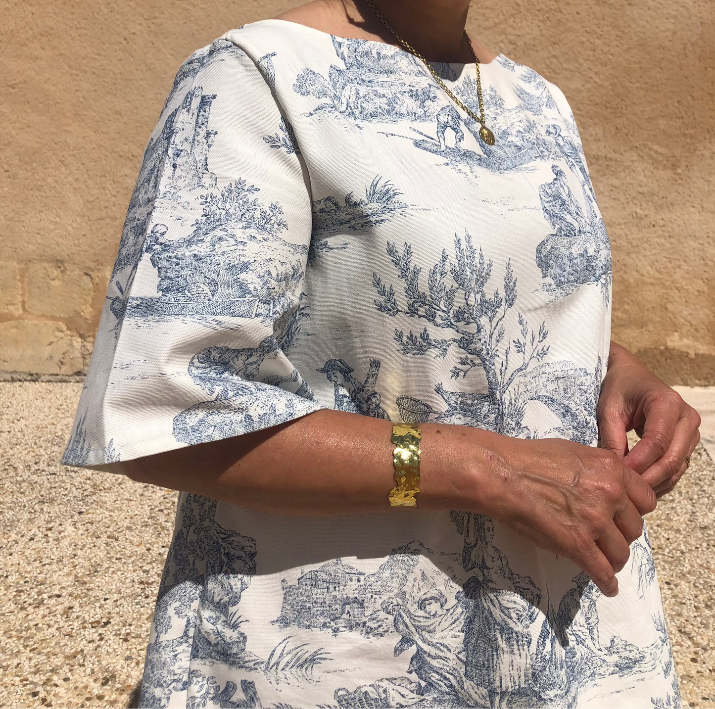 Robe en toile de jouy